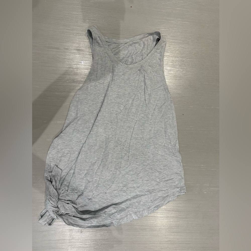 Lululemon-Heather Grey High Low Tank - Tie on the Side - Good Used Condition